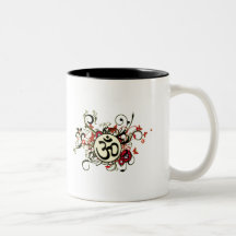 Buddhist Floral Om Coffee Mugs