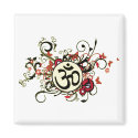Buddhist Floral Om magnets