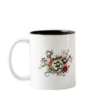 Buddhist Floral Om Coffee Mugs