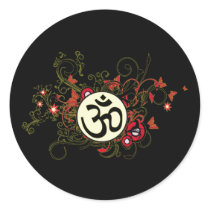 Buddhist Floral Om stickers by BuddhaGifts Buddhist Floral Om stickers