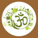 Buddhist Green Floral Om stickers