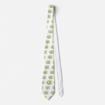 Buddhist Green Floral Om Neckties