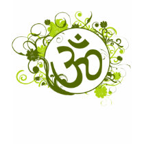 Buddhist Green Floral Om t-shirts
