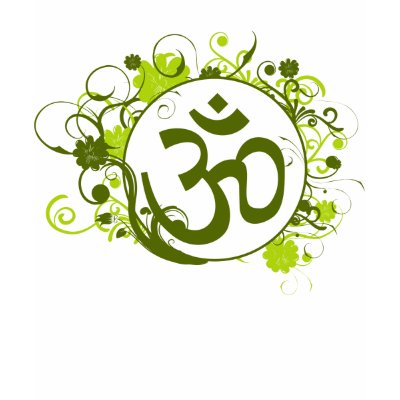 Buddhist Green Floral Om T-shirt by BuddhaGifts