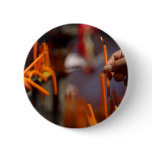Buddhist Prayer Candle Lighting Ritual At Temple Pinback Buttons