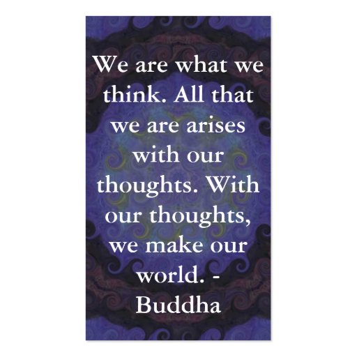 Buddhist quote and beautiful peaceful art business card templates (back side)