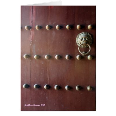 Buddhist Temple Door Greeting Card by KatDuncanDesigns