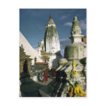 buddhist, temple, kathmandu, nepal, exterior, men,