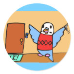 Buddie Goes Home Round Sticker