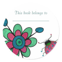 Budding Ladybug Bookplate Stickers