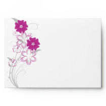 Budding Romance in Fuchsia Wedding Envelope