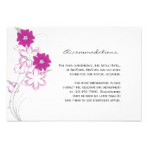 Budding Romance in Fuchsia Wedding Insert Invitations