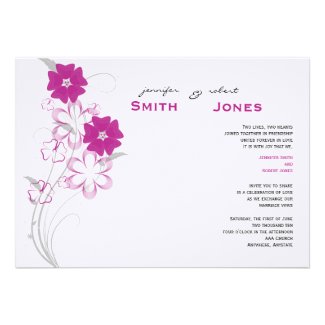 Budding Romance in Fuchsia Wedding Invitation