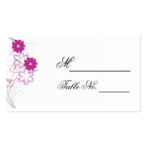 Budding Romance in Fuchsia Wedding Place Card Business Cards