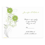 Budding Romance in Olive Green RSVP Postcard
