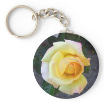 Budding Yellow Rose Keychain