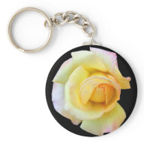 Budding Yellow Rose Keychain