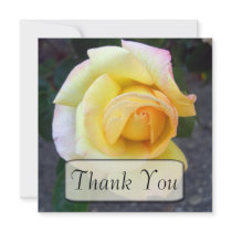 Budding Yellow Rose Thank You Cards invitations