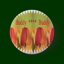 Buddy Buddy: Flower Buds buttons by doonagiri Buddy Buddy: Flower Buds buttons