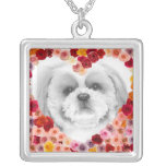 Buddy in a bed of roses locket pendants