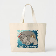 Buddy Manatee Kiss Tote Bag