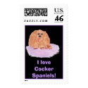 Buddy on black, I love Cocker Spaniels! postage