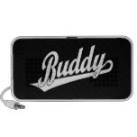 Buddy Script Logo in white iPod Speakers