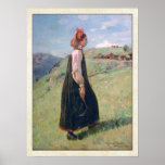 Budeia Norwegian Hallingdal Folk Costume Print