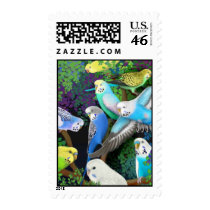 Budgerigars and Ferns Postage