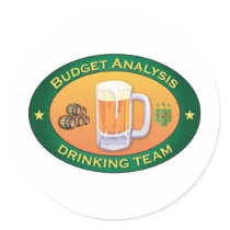 Budget Analysis Drinking Team stickers