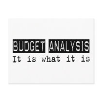 Budget Analysis It Is postcards
