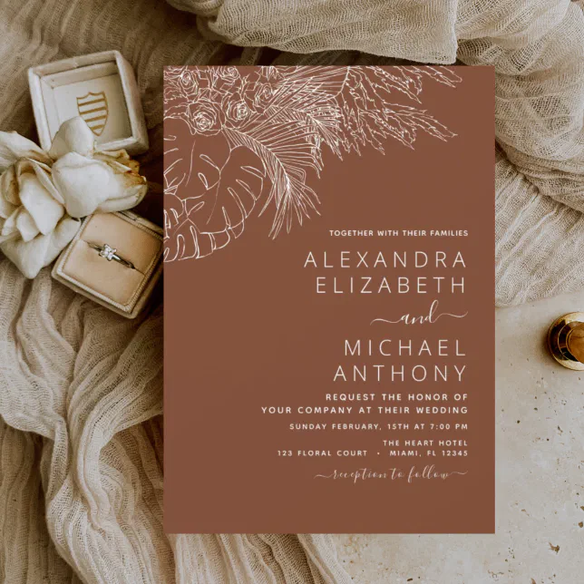 Budget Boho Floral Wedding Invitations Zazzle