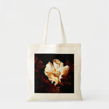 budget copper & cream poppy tote canvas bags