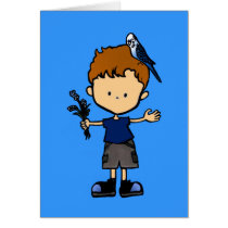 Budgie Boy card (C112b3) by pocketsfulloflove Budgie Boy card (C112b3)