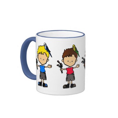 Budgie Boys Mug (M11-1342) by pocketsfulloflove