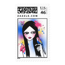 Budgie Girl, postage postage