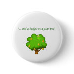Budgie in a Pear Tree Pinback Button