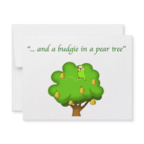 Budgie in a Pear Tree invitations by nature_art Budgie in a Pear Tree invitations