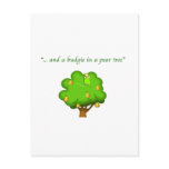 Budgie in a Pear Tree Post Card