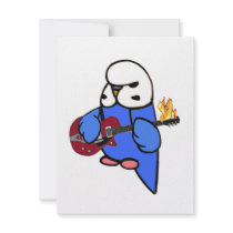 Budgie Rocks-Red Guitar invitations
