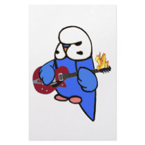 Budgie Rocks-Red Guitar stationery