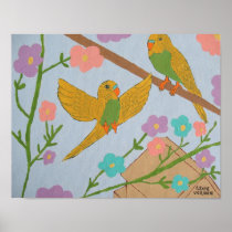 Budgies (Fly Free) -14x11 Poster