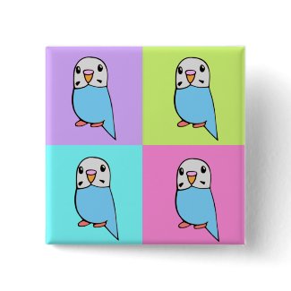 Budgies Pop Art button
