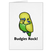 Budgies Rock! Greeting Cards