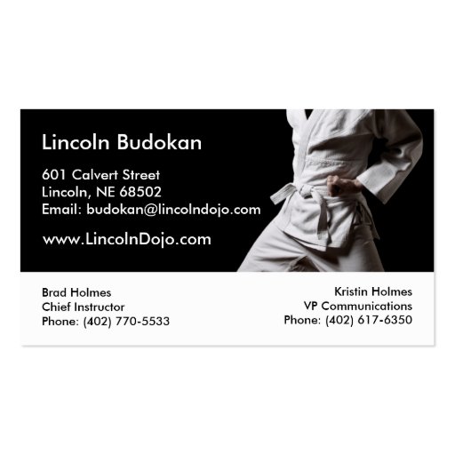 Budokan Business Cards (front side)