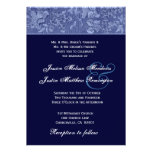 Bue and Midnight Midnight Damask Wedding Template Personalized Invite