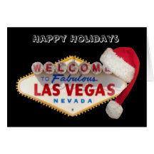 Buenas fiestas muestra de Las Vegas con la tarjeta