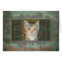¡Buenas fiestas tarjeta de felicitación del gatito
