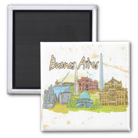 Buenos Aires 2 Inch Square Magnet