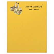 Buff African Goose Family Customized Letterhead